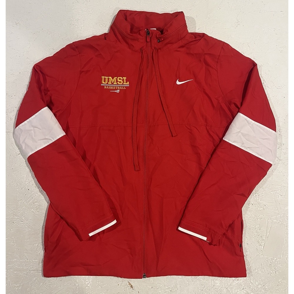 Nike Mens Red Dri Fit USML Full Zip University Missouri St Louis Hoodie Large L